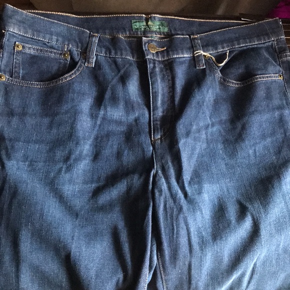 🚨B2G1 New LAUREN RALPH LAUREN Blue Tan Thread Denim Slim Fit Straight Leg Jeans - Picture 4 of 4